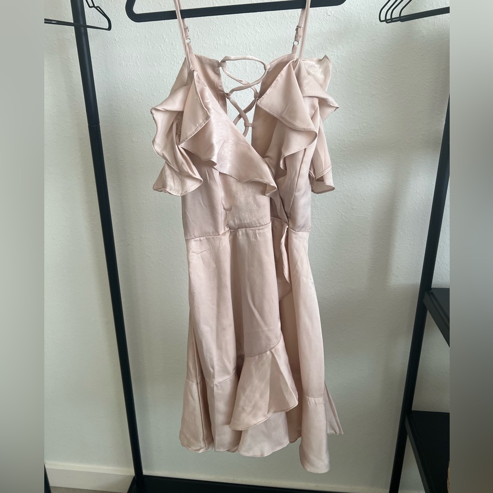 Light pink off shoulder dress